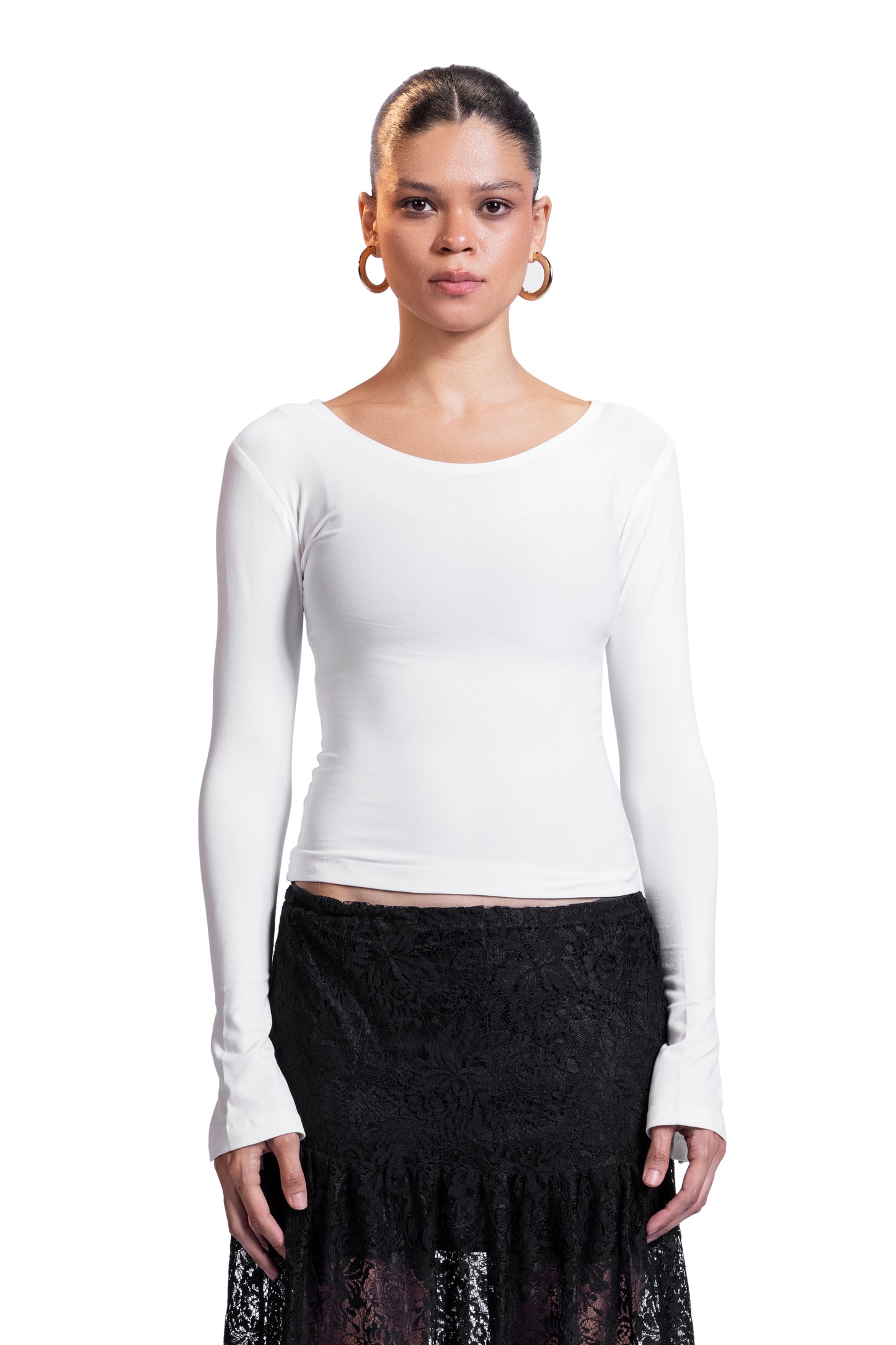 white basic bell top