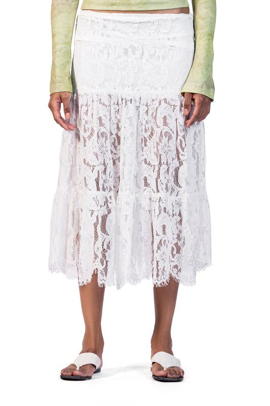 white Dentelle Skirt