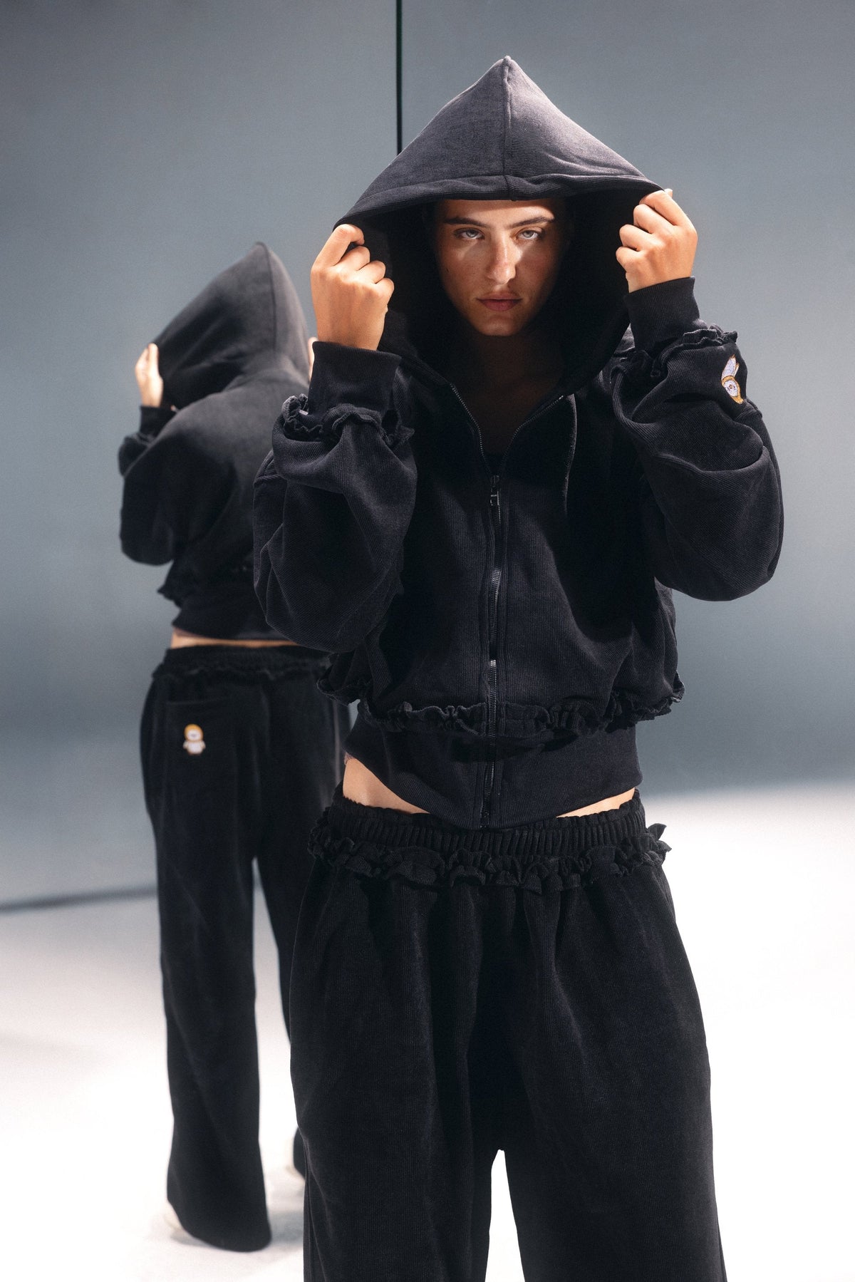 Noir Black Velour Set