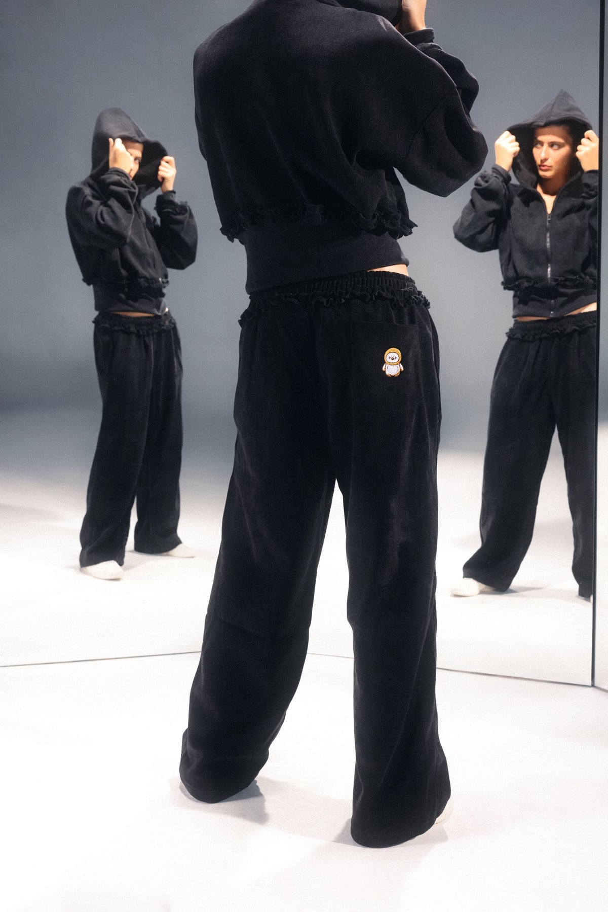 Noir Black Velour Set